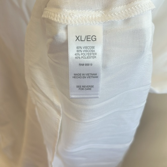 Cristina B Sleeveless Tunic Top Relaxed Fit Pull On White Womens Size XL - Picture 9 of 11